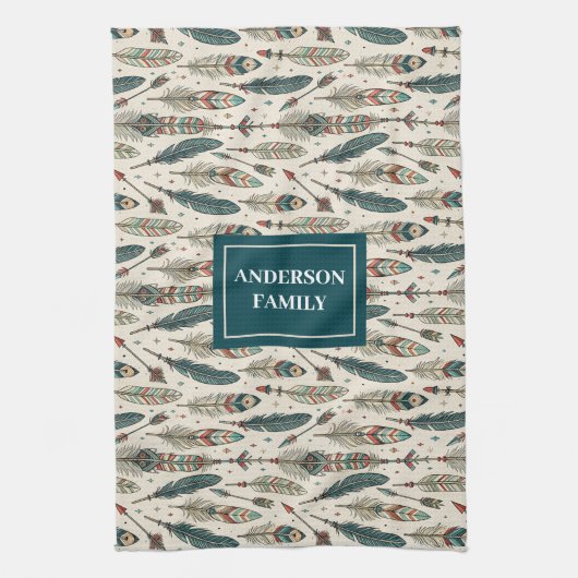 Personalized Kitchen Towel Ethnic Chic Vibe Theedoek (Verticaal)