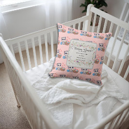 Personalized Kitten & Wildflowers Birth Keepsake Kussen