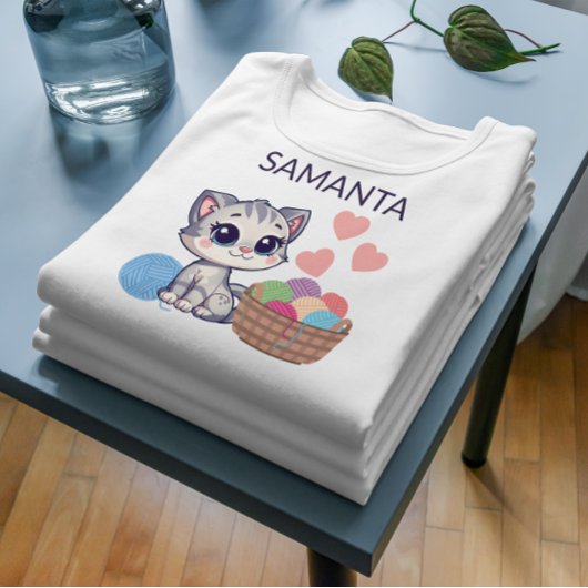  Personalized Kitten & Yarn Baby Bodysuit