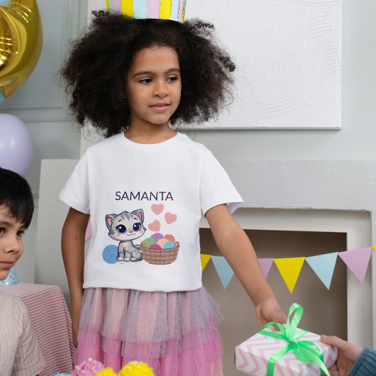  Personalized Kitten & Yarn Baby Bodysuit