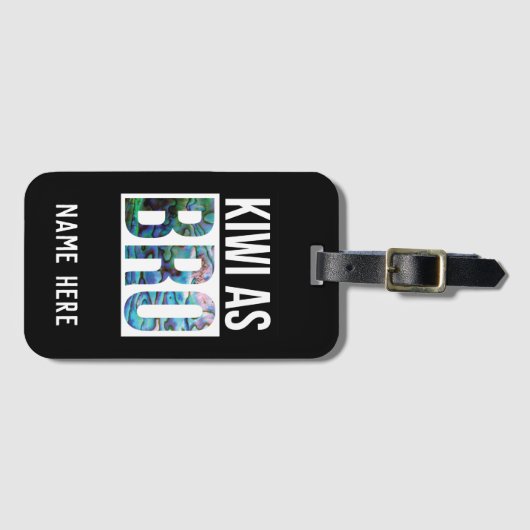 PERSONALIZED KIWI GREETING PAUA BAGAGELABEL (Voorkant (horizontaal))