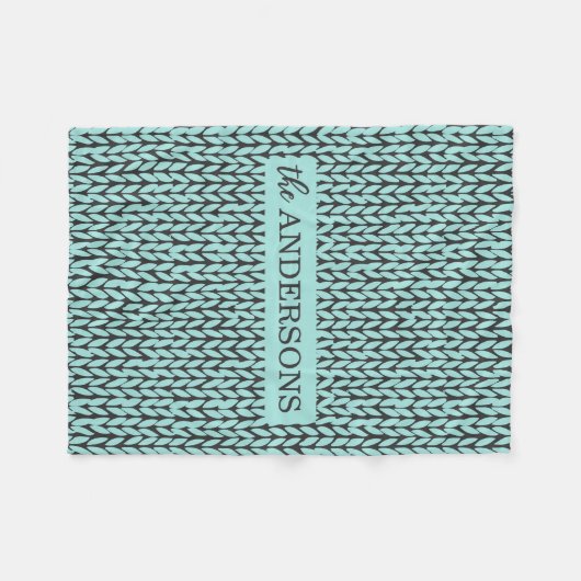 Personalized Knit Pattern Cozy Fleece Blanket (Voorkant (Horizontaal))