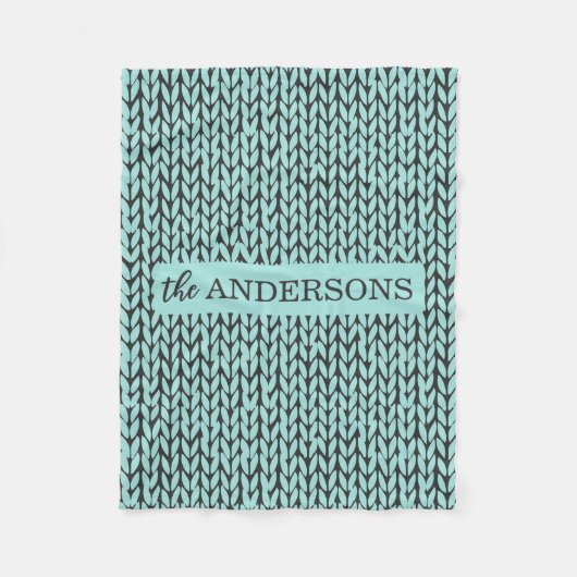 Personalized Knit Pattern Cozy Fleece Blanket (Voorkant)