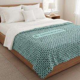 Personalized Knit Pattern Cozy Fleece Blanket Sherpa Deken