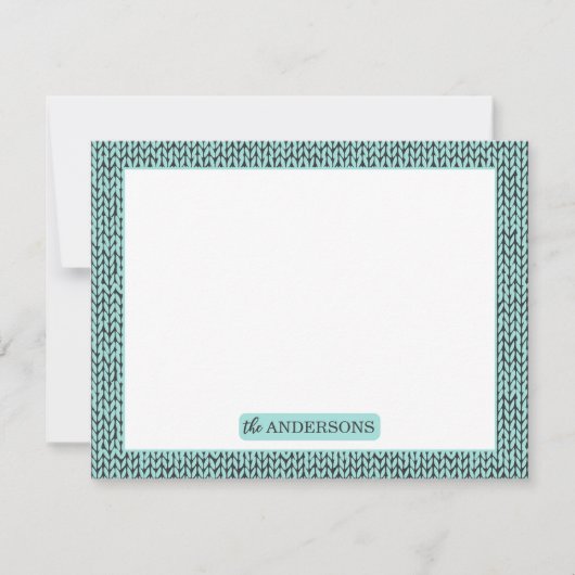 Personalized Knit Pattern Note Card Notitiekaartje (Voorkant)