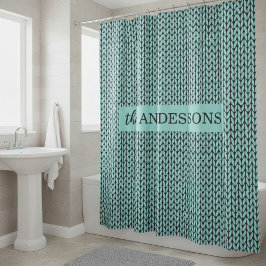 Personalized Knit Pattern Shower Curtain Douchegordijn