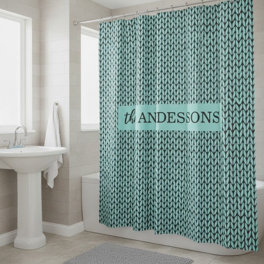 Personalized Knit Pattern Shower Curtain Douchegordijn
