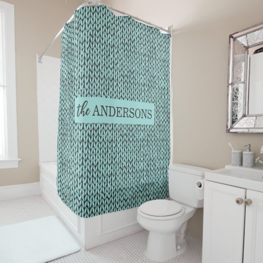 Personalized Knit Pattern Shower Curtain Douchegordijn (In situ)