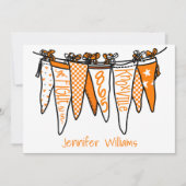 Personalized Knoxville Orange & White Pennants Notitiekaartje (Voorkant)