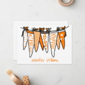 Personalized Knoxville Orange & White Pennants Notitiekaartje (Voorkant / Achterkant in situ)