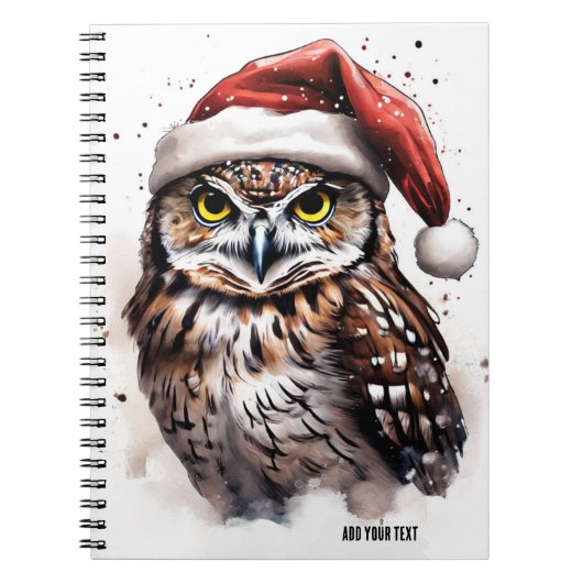 PERSONALIZED Knuffel Kerstuil Notitieboek (Voorkant)