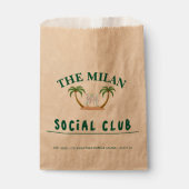 Personalized Kraft Wedding Tropical Palm Trees & H Bedankzakje (Voorkant)