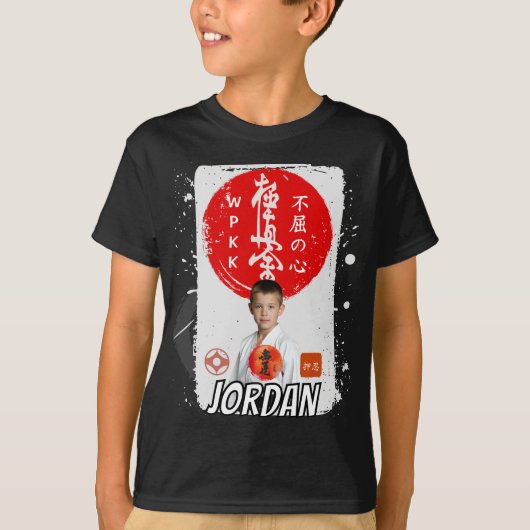 Personalized Kyokushin Karate Photo Kids Shirt (Voorkant)