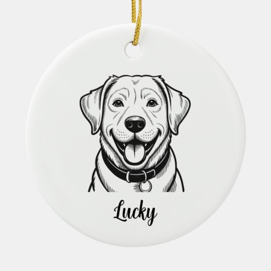 Personalized Lab Dog Christmas Keramisch Ornament (Voorkant)