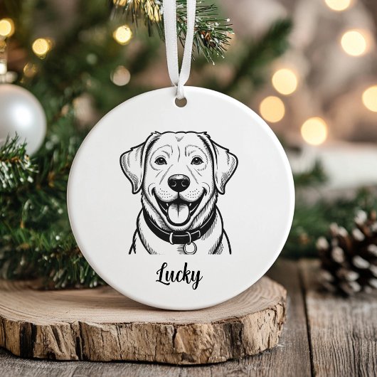 Personalized Lab Dog Christmas Keramisch Ornament