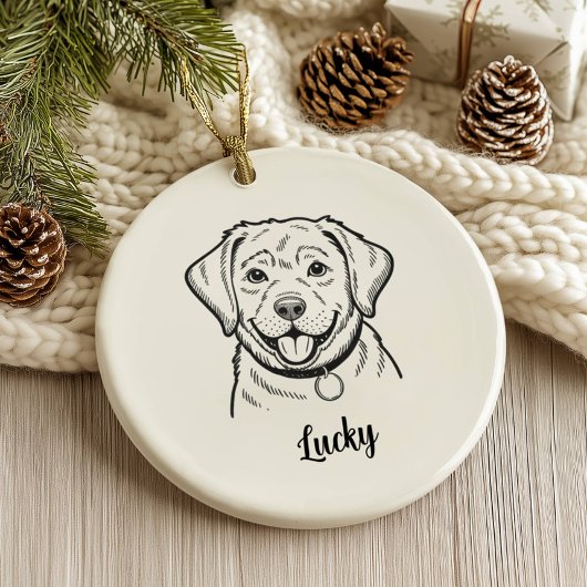 Personalized Lab Dog Christmas Keramisch Ornament