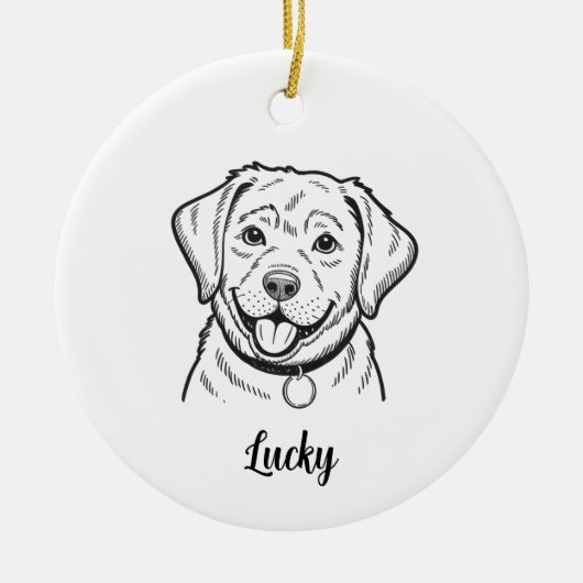 Personalized Lab Dog Christmas Keramisch Ornament (Voorkant)