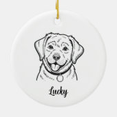 Personalized Lab Dog Christmas Keramisch Ornament (Achterkant)
