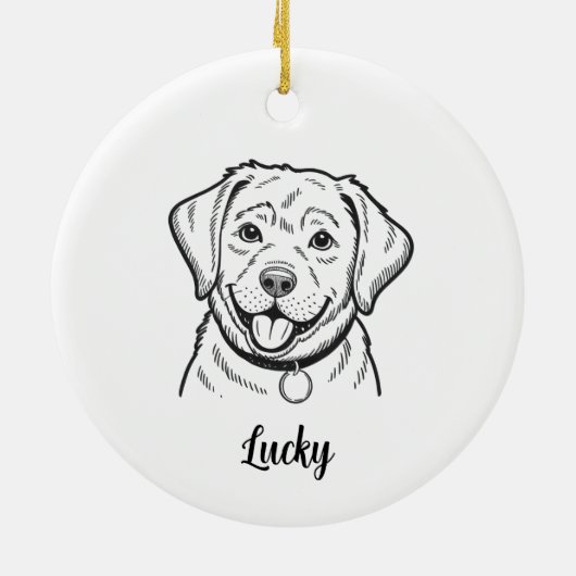 Personalized Lab Dog Christmas Keramisch Ornament (Achterkant)