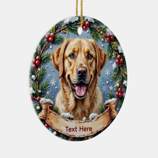 Personalized Labrador Retriever Christmas Keramisch Ornament (Rechts)
