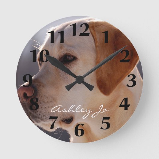 Personalized Labrador Retriever Wall Clock Ronde Klok (Voorkant)