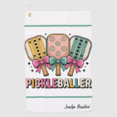  Personalized Ladies' Pickleball Clip-on Towel Golfhanddoek (Voorkant)