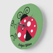Personalized Lady Bug Kitchen Clock Ladybug Grote Klok (Hoek)
