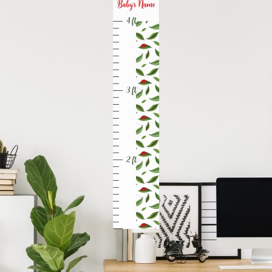 Personalized Ladybug Baby Growth Chart Poster (Thuiskantoor)