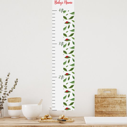 Personalized Ladybug Baby Growth Chart Poster (Keuken)