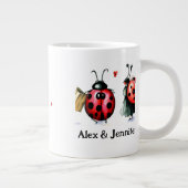 Personalized Ladybug Couple Mug Grote Koffiekop (Rechts)