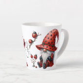 Personalized Ladybug Gnomes Latte Mug Latte Mok (Rechterhoek)