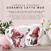 Personalized Ladybug Gnomes Latte Mug Latte Mok