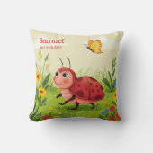 Personalized Ladybug Pillow – Baby Name Kussen (Voorkant)