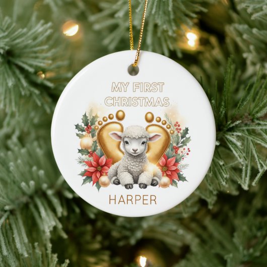 Personalized Lamb Ornament for Baby (Boom)