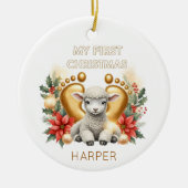 Personalized Lamb Ornament for Baby (Voorkant)