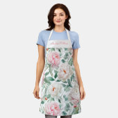 Personalized Large Floral Pattern Pink White Green Schort (Gedragen)