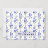 Personalized Larkspur Floral Botanical Note Card Notitiekaartje (Voorkant)