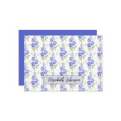 Personalized Larkspur Floral Botanical Note Card Notitiekaartje (Voorkant / Achterkant in situ)