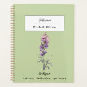 Personalized Larkspur Flower Birth Month Floral Planner (Voorkant)