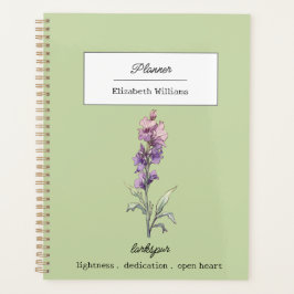Personalized Larkspur Flower Birth Month Floral  Planner
