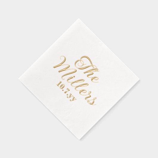 Personalized Last Name Custom Wedding Reception Folie Servetten (Rechts)