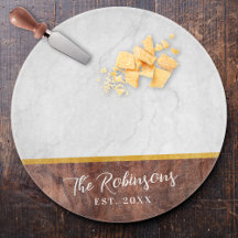 Personalized Last Name Est Date Round Glass