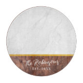 Personalized Last Name Est Date Round Glass Snijplank (Voorkant)