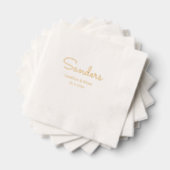 Personalized Last Name Gold Foil Wedding Napkins Folie Servetten (Insitu (Gestapeld))