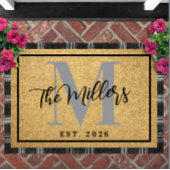 Personalized Last Name Initial Est Year Coir Print Deurmat