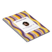 Personalized Lavender and Yellow Wave Patterned Notitieboek (Rechterzijde)