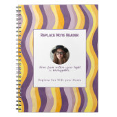 Personalized Lavender and Yellow Wave Patterned Notitieboek (Voorkant)