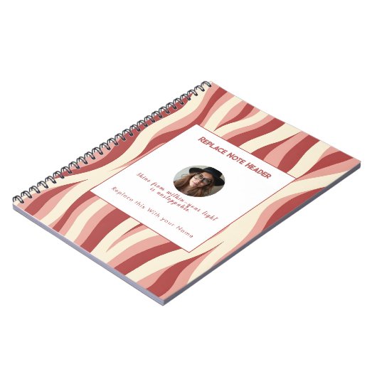 Personalized Lavender and Yellow Wave Patterned  Notitieboek (Linkerzijde)