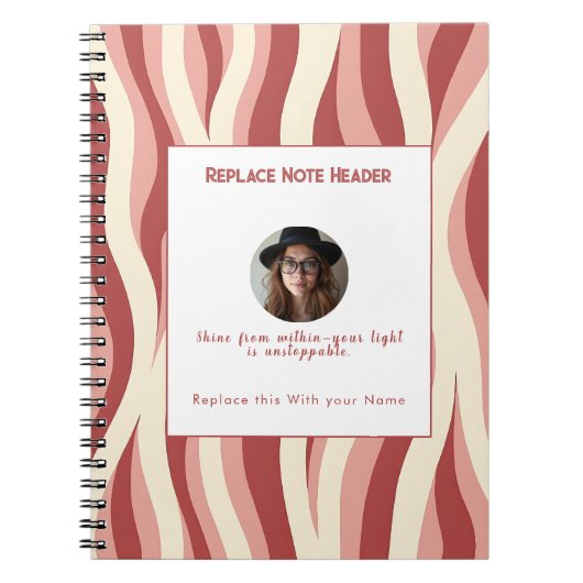 Personalized Lavender and Yellow Wave Patterned  Notitieboek (Voorkant)