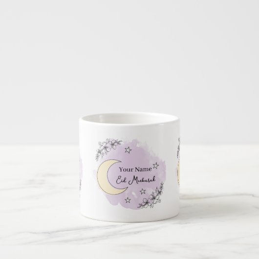 Personalized Lavender Eid Mubarak Espresso Mug Kop (Voorkant)
